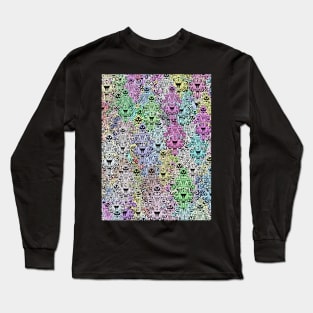 Colorful Haunted Mansion Pattern Long Sleeve T-Shirt